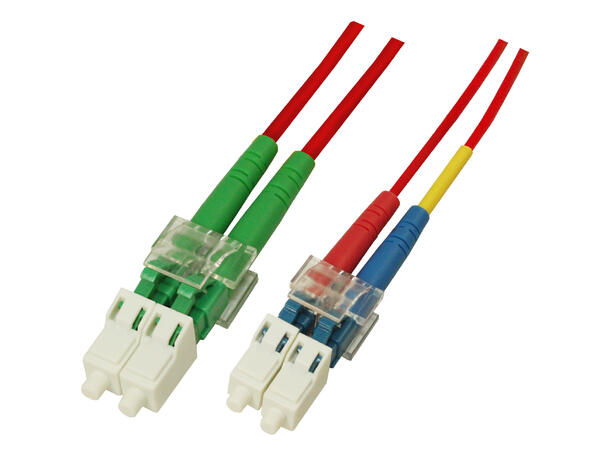 Snor SM DPX LC/APC-LC/UPC xx m 9/OS2 G.657.A2 2x ø2mm Rød 