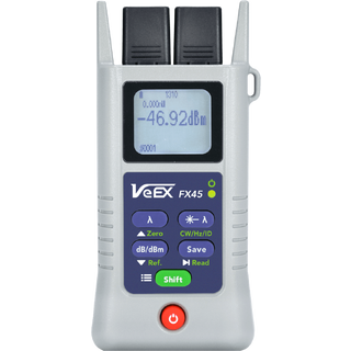 VeEX FX45 Effektmeter, High Power (CATV) +25 til -50 dBm. Inkl veske, SC+LC adap.