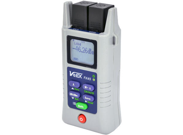 VeEX FX45 Effektmeter, High Power (CATV) +25 til -50 dBm. Inkl veske, SC+LC adap.