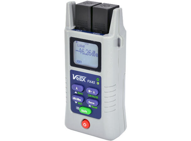 VeEX FX45 Effektmeter, High Power (CATV) +25 til -50 dBm. Inkl veske, SC+LC adap.