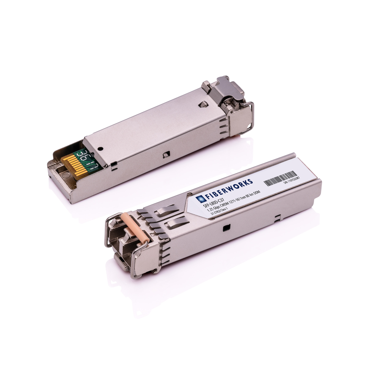 SFP-L80D-C37-IN Fiberworks AS  SFP, 1.25 Gbps GigE, DDM, 80km CWDM 1371 nm, 24dB, SM/MM, Intel