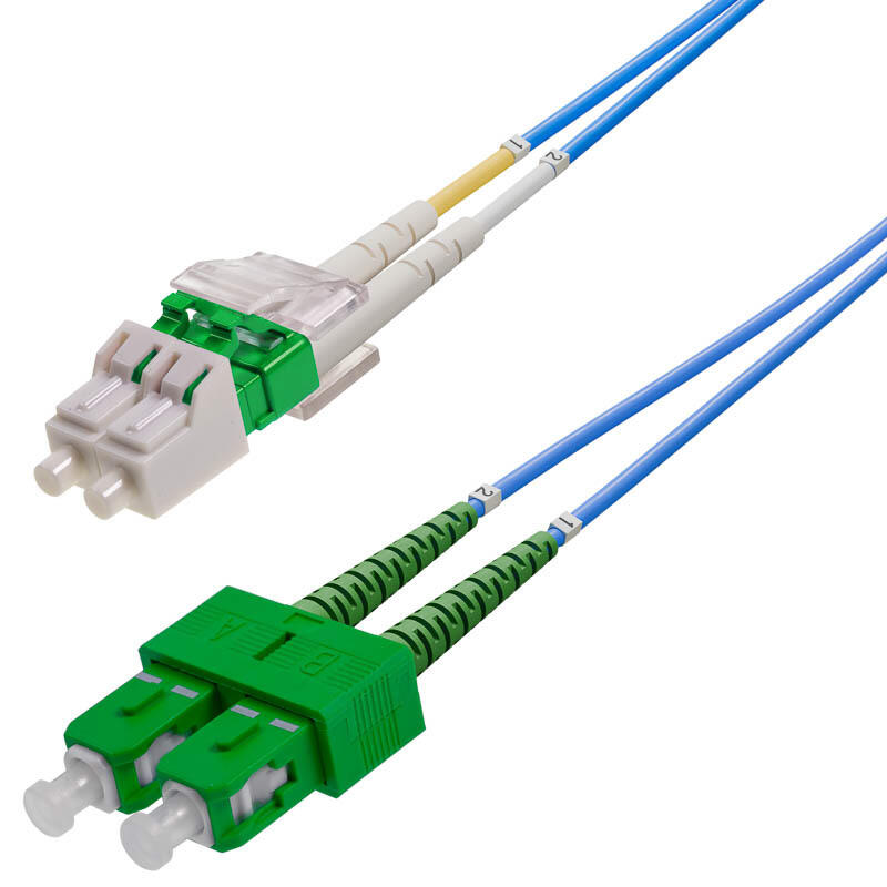 P-SM9-D2B-LCA-SCA-10 Fiberworks AS  Snor SM DPX LC/APC-SC/APC 10 m 9/OS2 G.657.A2 2x ø2mm Blå