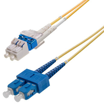P-SM9-D2Y-LCU-SCU2.5 Fiberworks AS  Snor SM DPX LC/UPC-SC/UPC 2,5 m 9/OS2 G.657.A2 2x ø2mm Gul