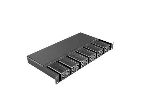 1U Rack for 12x Mini media converter Dual 48V DC power 100W
