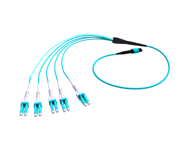 Forgrening MM MPO/12(m) - 12x LC/PC 20 m 50/OM3 BIF ø4.5mm Aqua forsterket, Elite 
