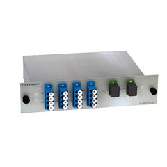 MPO mounted fanout for 2x QSFP PSM4 MPO8(f) to LC/UPC connectors. SM 9/125.