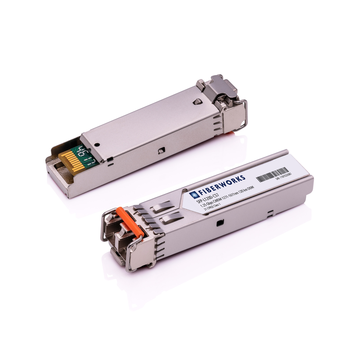 SFP-L120D-C57-EN Fiberworks AS  SFP, 1.25 Gbps GigE, DDM, 120km CWDM 1571nm, 32dB, SM/MM, Ericsson
