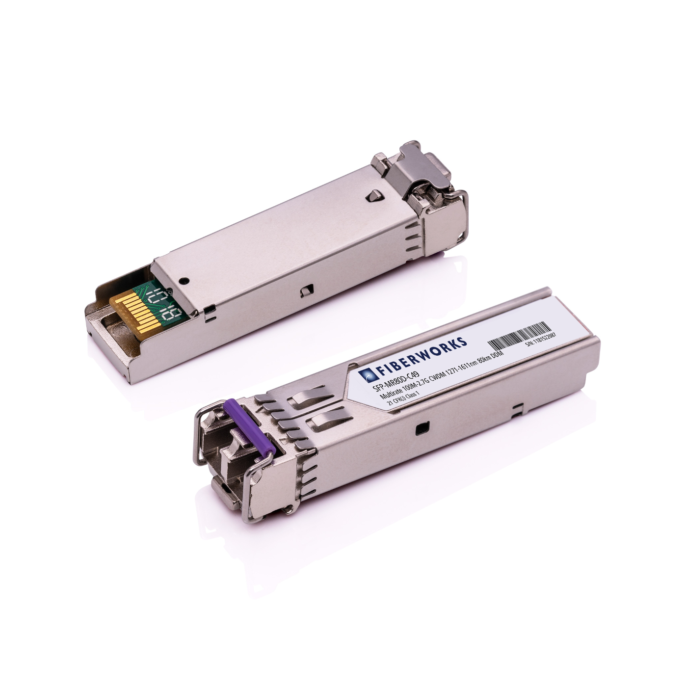 SFP-MR80D-C49-RGD-U Fiberworks AS  SFP, Multirate 100M-2.7G, DDM, 80km RGD CWDM 1491nm, 28dB, SM, Fiberworks