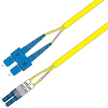 P-SM9-D5Y-LCU-SCU-xx Fiberworks AS  Snor SM DPX Forsterket LC/UPC-SC/UPC x m 9/OS2 G.657.A1 3x5mm Gul