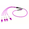 P-OM4-M4M-MTF-8LC-05 Fiberworks AS  Fan-out MPO8(f) - 8x LC/PC uniboot, 5 m MM 50/OM4, ø3 mm Erika Violet