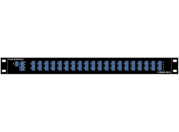 Fiberworks 40+1 DWDM Mux+Demux 19" 1RU ITU ch. 21-60, 1310WB, Monitor, LC/UPC 