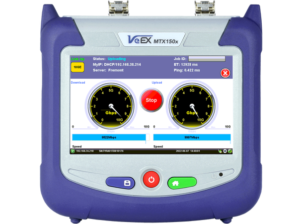 MTX150x Dual 10G Ethernet testsett Ethernet og Fibre Channel tester