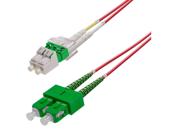 Snor SM DPX LC/APC-SC/APC 15 m 9/OS2 G.657.A2 2x ø2mm Rød 