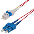 Snor SM DPX LC/UPC-SC/UPC 15 m 9/OS2 G.657.A2 2x ø2mm Rød