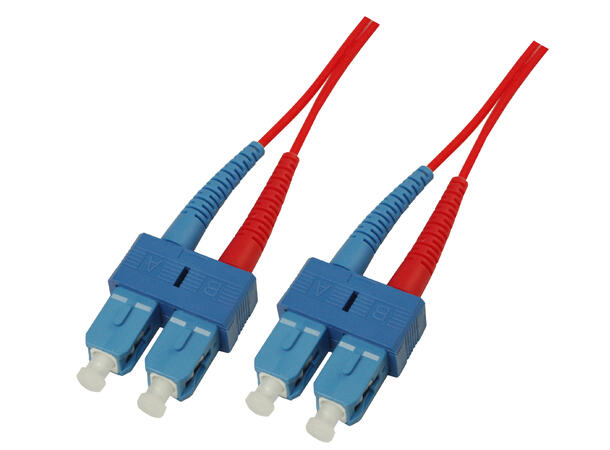 Snor SM DPX SC/UPC-SC/UPC xx m 9/OS2 G.657.A2 2x ø2mm Rød 