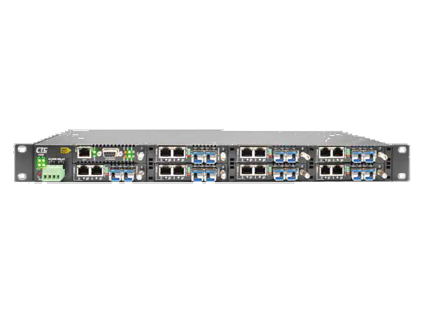 CTC FRM220 8-slot chassis, 1U 19" with mounting kit, 2 power module slots 