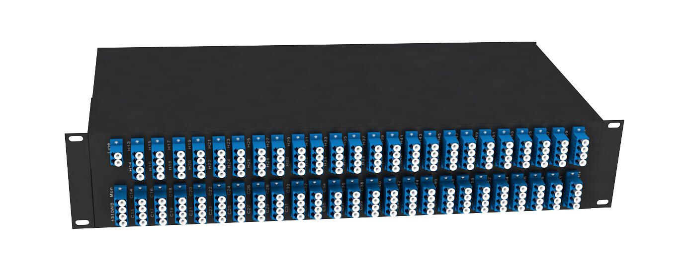 F-DMUX-96+1-1361-MLU Fiberworks AS  Fiberworks 96+1 DWDM Mux+Demux 19&quot; 2RU ITU ch. 13.5 - 61, 1310WB, Mon., LC/UPC
