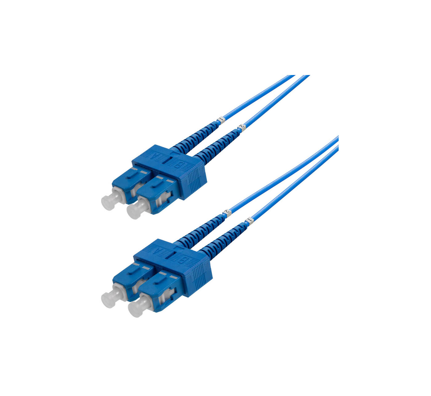 P-SM9-D2B-SCU-SCU-xx Fiberworks AS  Patch SM DPX SC/UPC-SC/UPC xx m 9/OS2 G.657.A2 2x ø2mm Blue