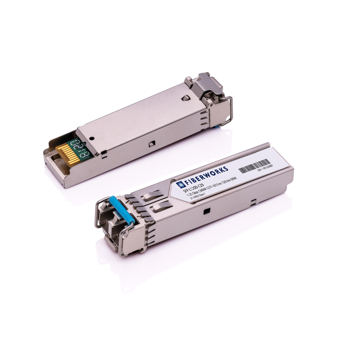 SFP-L120D-C29-EN Fiberworks AS  SFP, 1.25 Gbps GigE, DDM, 120km CWDM 1291nm, 32dB, SM/MM, Ericsson