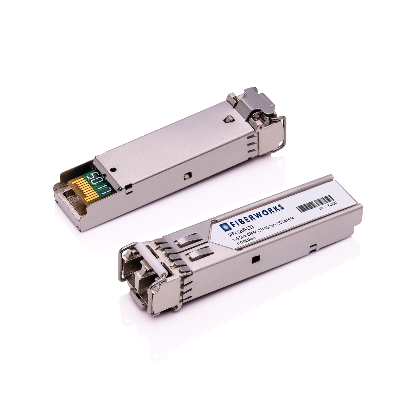SFP-L120D-C39-EN Fiberworks AS  SFP, 1.25 Gbps GigE, DDM, 120km CWDM 1391nm, 32dB, SM/MM, Ericsson