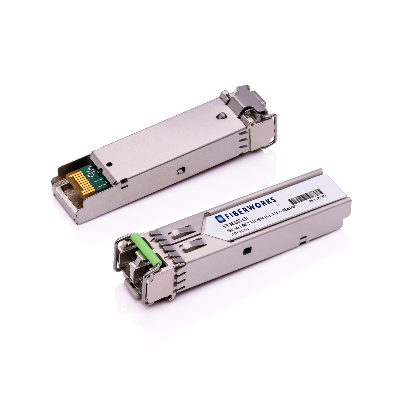 SFP-MR80D-C31-RGD-U Fiberworks AS  SFP, Multirate 100M-2.7G, DDM, 80km RGD CWDM 1311nm, 28dB, SM, Fiberworks