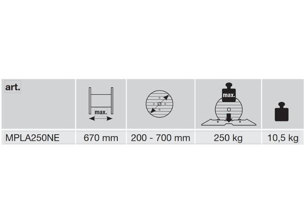 VOLTAROL Kabelavruller bred For tromler inntil 670mm bredde, 250kg 