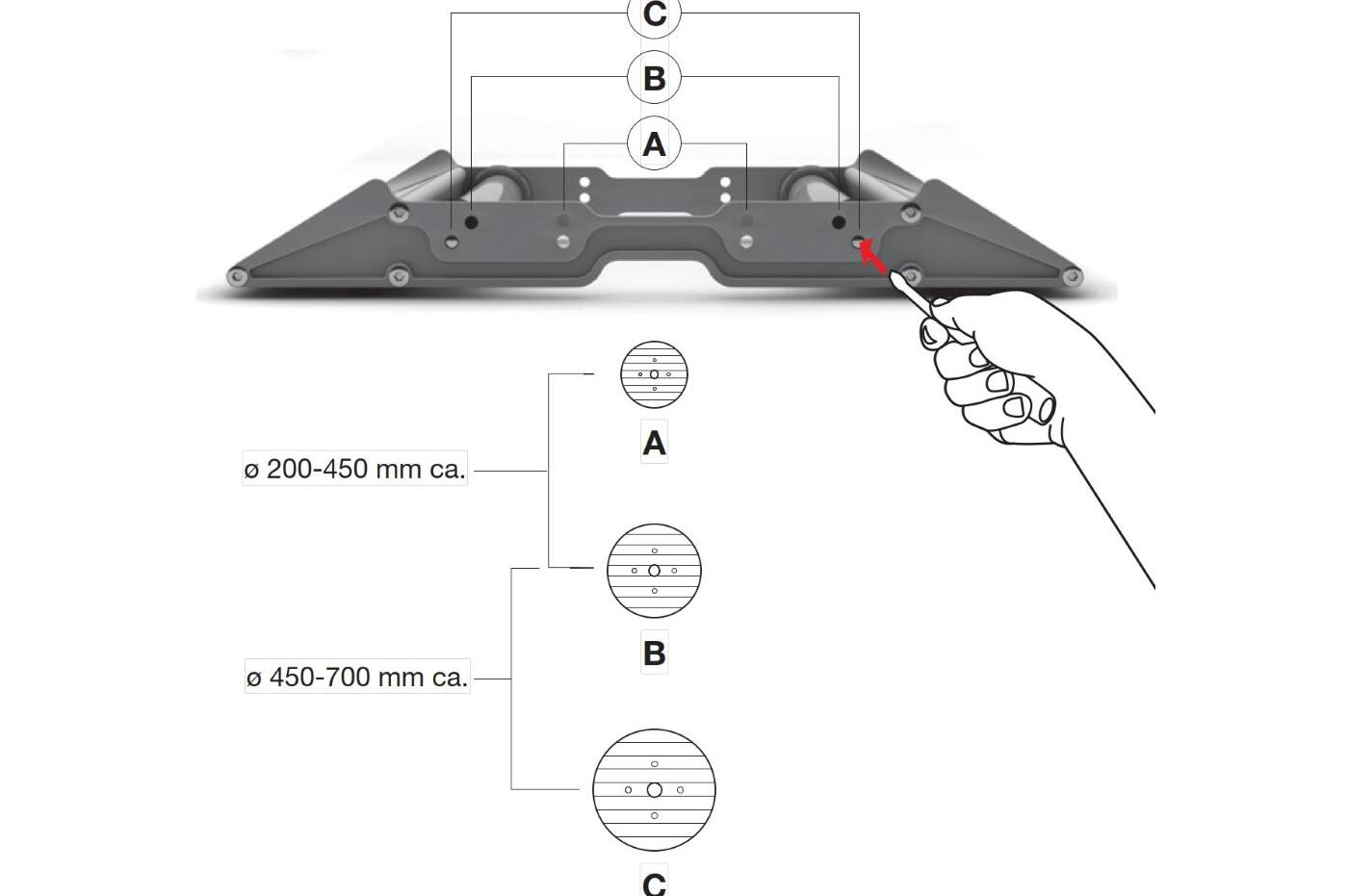 VOL-MPLA250NE   VOLTAROL Kabelavruller bred For tromler inntil 670mm bredde, 250kg