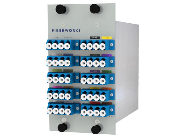 Fiberworks 18 ch. CWDM Mux+Demux, LGX2 C27-C61, Monitor ports 