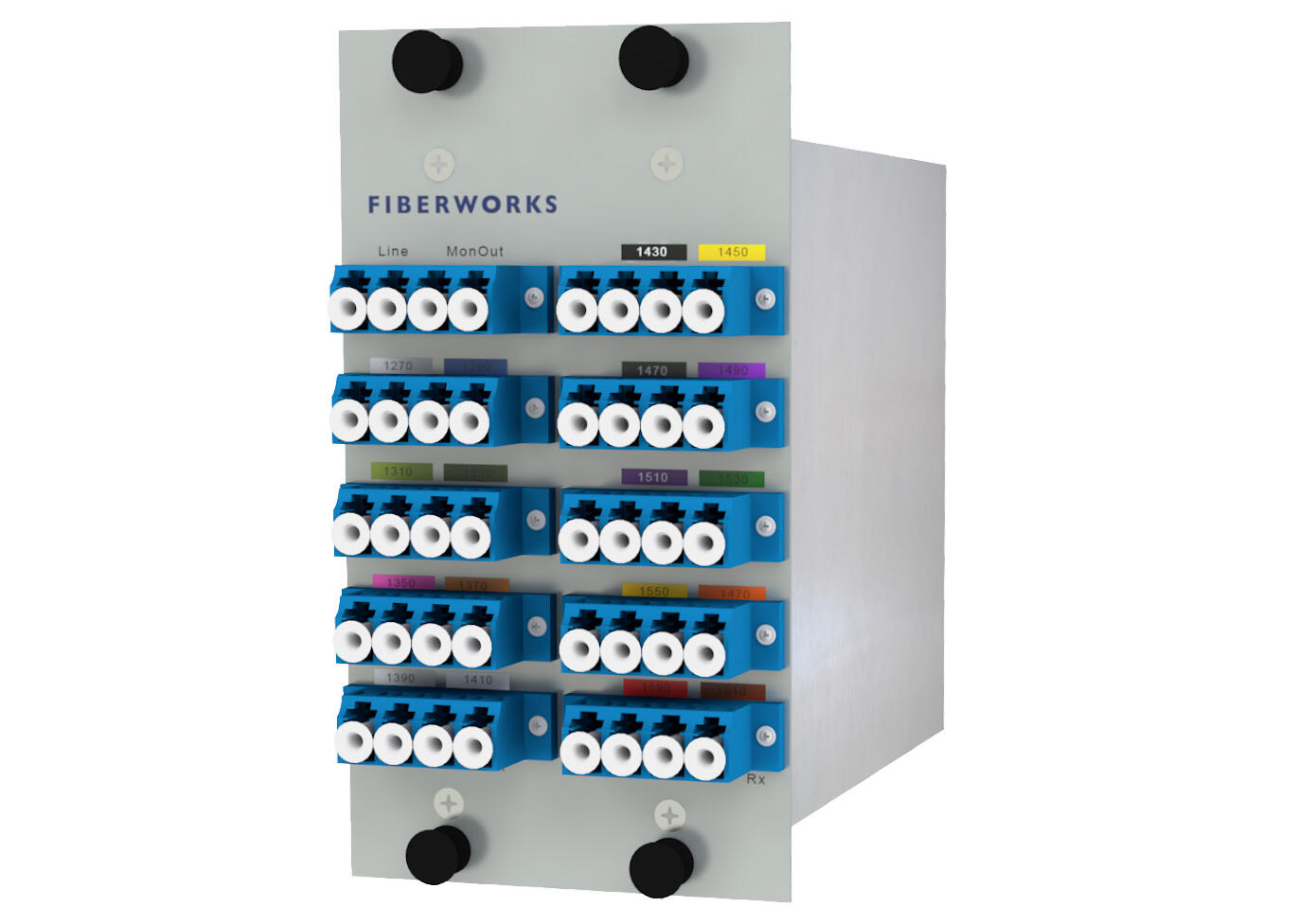 F-CMUX-18-2761-LGX2 Fiberworks AS  Fiberworks 18 ch. CWDM Mux+Demux, LGX2 C27-C61, Monitor ports