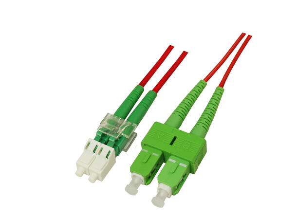 Snor SM DPX LC/APC-SC/APC 20 m 9/OS2 G.657.A2 2x ø2mm Rød 