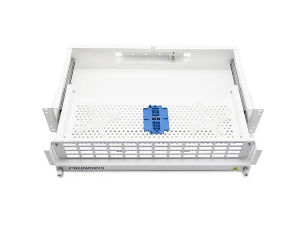 19"/ETSI 2U panel for 48 LC-QUAD (192F) Teleskopskinner, med installasjonssett 