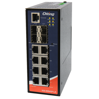 ORING-IGS-9084GP-LA ORing Industrial Networking Corp. IGS-9084GP-LA ORing GigE 8x 10/100/1000TX +4x SFP Managed Switch, Rugged, 12-48VDC