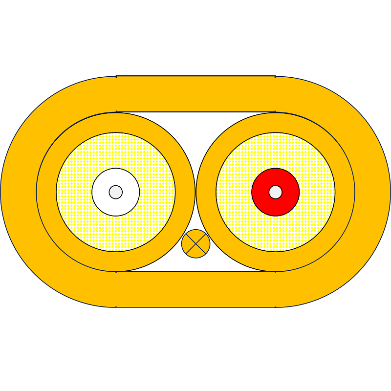 P-OM1-D5O-SCP-STP-03 Fiberworks AS  Snor MM DPX Forsterk SC/PC-ST/PC 3 m 62,5/OM1 3x5mm Oransje