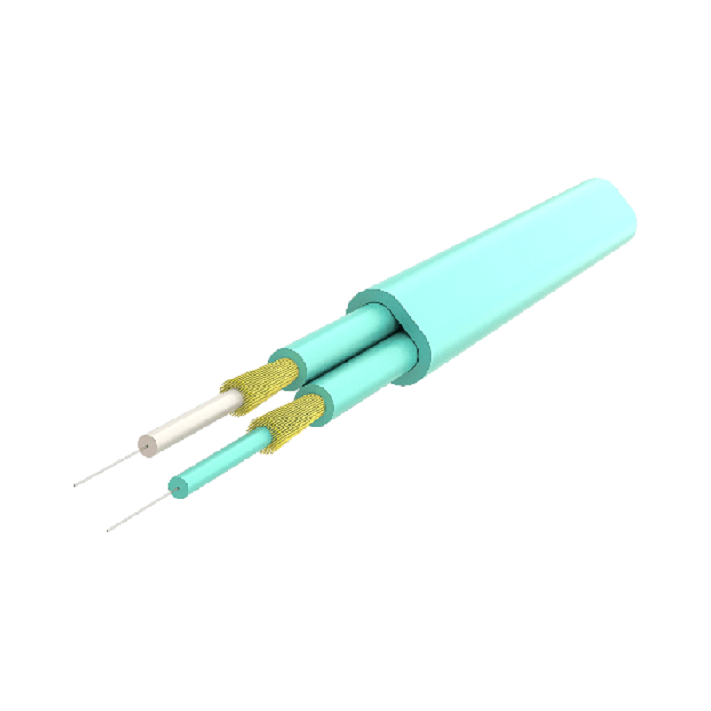 P-OM3-D5T-LCP-LCP-xx Fiberworks AS  Snor MM DPX Forsterket LC/PC-LC/PC xx m 50/OM3 BIF 3x5mm Aqua