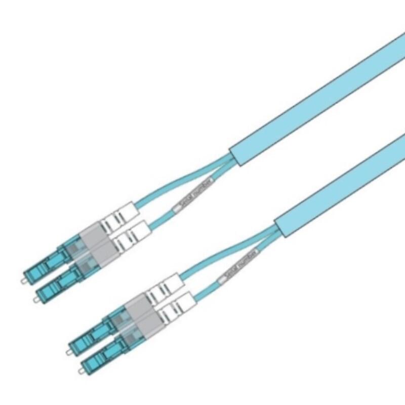 P-OM3-D5T-LCP-LCP-xx Fiberworks AS  Snor MM DPX Forsterket LC/PC-LC/PC xx m 50/OM3 BIF 3x5mm Aqua