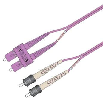 P-OM4-D2M-SCP-STP-30 Fiberworks AS  Snor MM DPX SC/PC-ST/PC 30 m 50/OM4 BIF 2x ø2mm Erika Fiolett