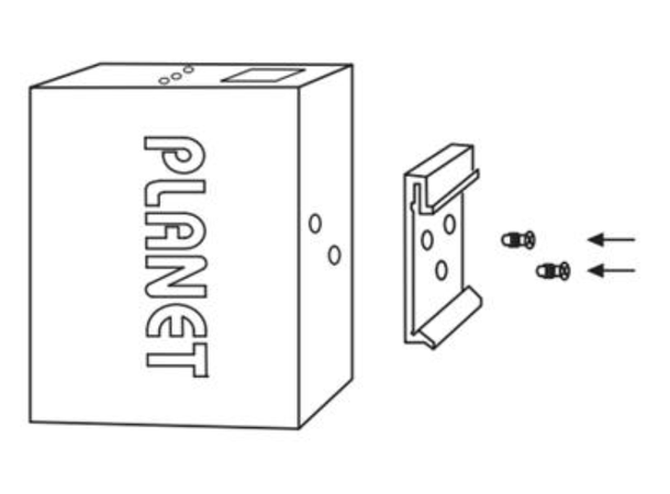 DIN-Rail Mounting Kit, silver for Planet media converters 