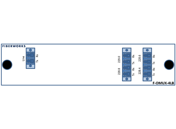 Fiberworks 4 ch. O-band DWDM Mux+Demux O-band 228.4-229.0 THz, 200GHz, LC/UPC 
