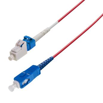 P-SM9-S2R-LCU-SCU-xx Fiberworks AS  Snor SM SPX LC/UPC-SC/UPC xx m 9/OS2 G.657.A2 ø2mm Rød