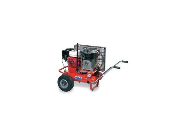 Bensindrevet stempelkompressor 5.5HK, 11+11liter, 500l/min, 10 bar 
