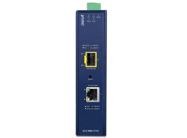 IGT-900-1T1S DC GigE Media Converter SFP-RJ45, 12-48V DC, ind.temp., managed 