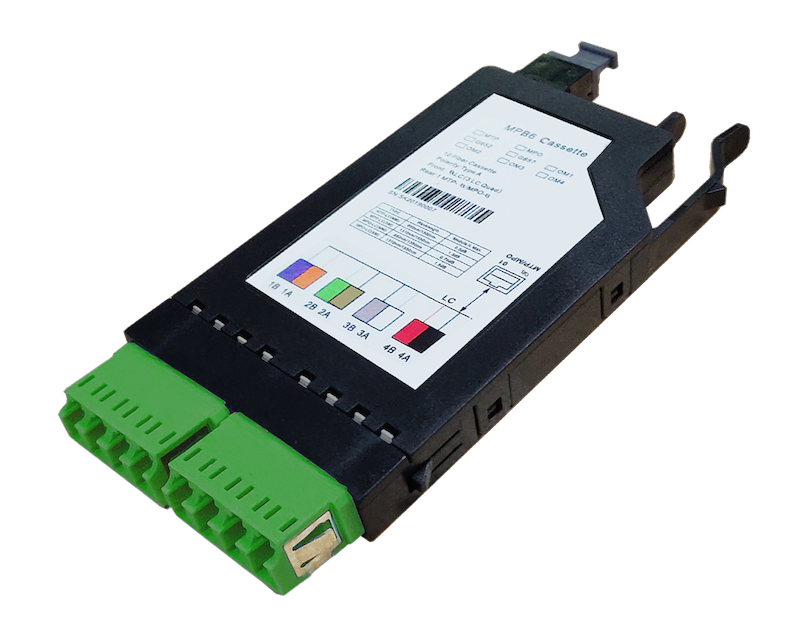 MPB6-KEA1-1M8Ma08LA Fiberworks AS  MPB6 Modul MPO8(M)-8xLC/APC SM OS2 G.657.A1 fiber. Elite Low Loss. B60