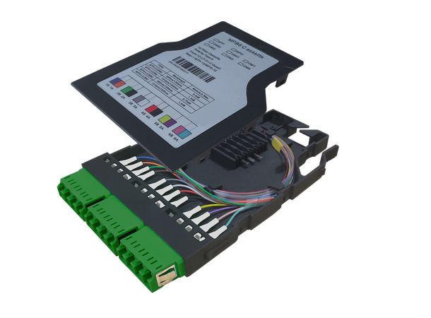 MPB6 Module SM 12x LC/APC for splicing 9/OS2 G.657.A1, Green adapter, B90 