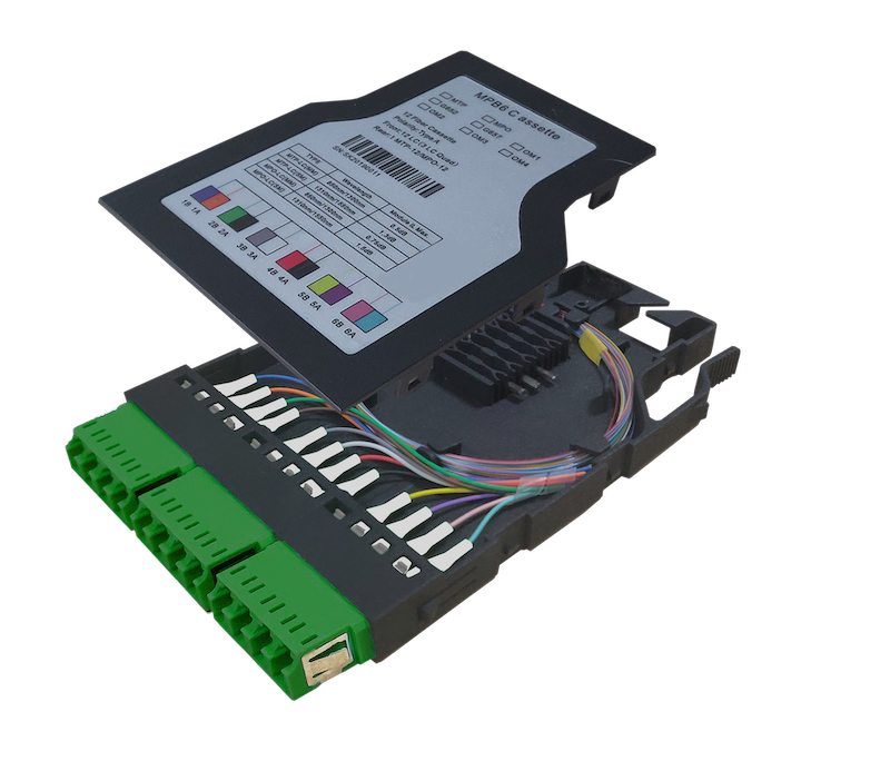 MPB6-KFA1-0F0Sh12LA Fiberworks AS  MPB6 Module SM 12x LC/APC for splicing 9/OS2 G.657.A1, Green adapter, B90