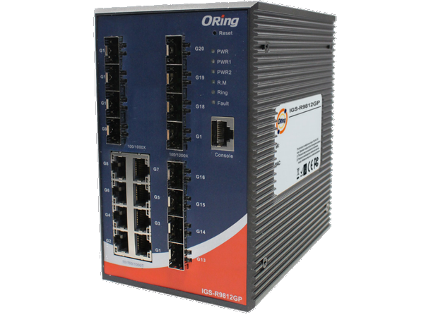 ORing GigE 8x 10/100/1000TX + 12x SFP Managed Layer 3 Industrial Switch, DEMO