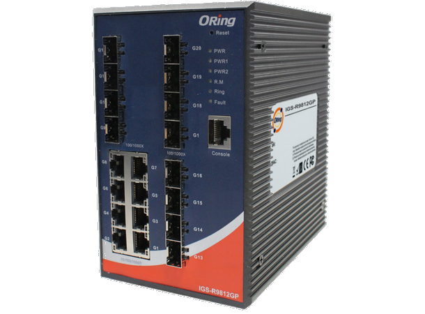 ORing GigE 8x 10/100/1000TX + 12x SFP Managed Layer 3 Industrial Switch, DEMO 
