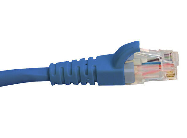 Snor Cat.6 U/UTP blå 0,5 m AWG 24/7, "Snag-less" LSZH 