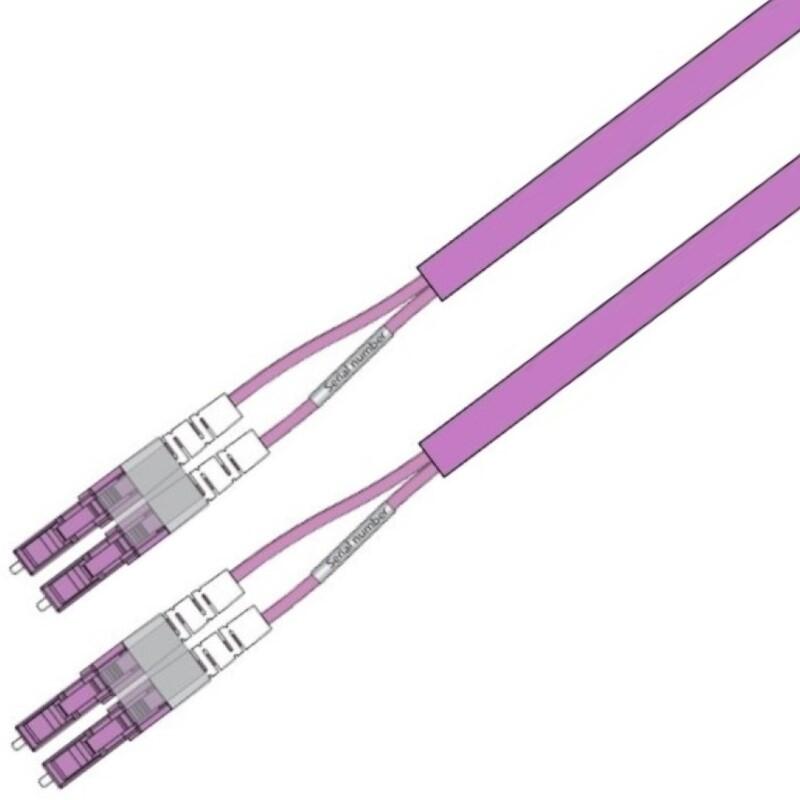 P-OM4-D5M-LCP-LCP-xx Fiberworks AS  Snor MM DPX Flat LC/PC-LC/PC xx m 50/OM4 BIF 3x5mm Ruggedized magenta
