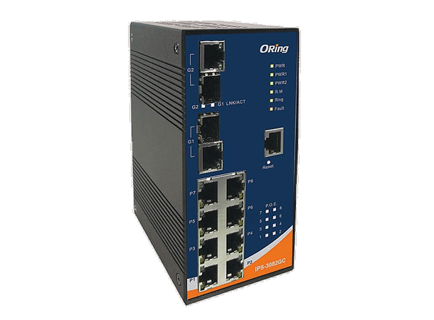 ORing FastE 8x 10/100TX + 2x SFP/RJ45 Managed Switch, Rugged 