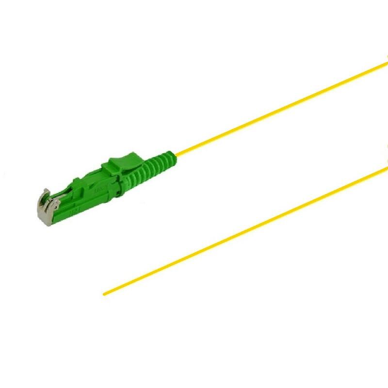 PT-7A2-T9Y-E2A-15-BP Fiberworks AS  Pigtail E2000/APC,12 pack blister, 1,5 m 9/OS2 G.657.A2, 900µm fast kledning, Gul